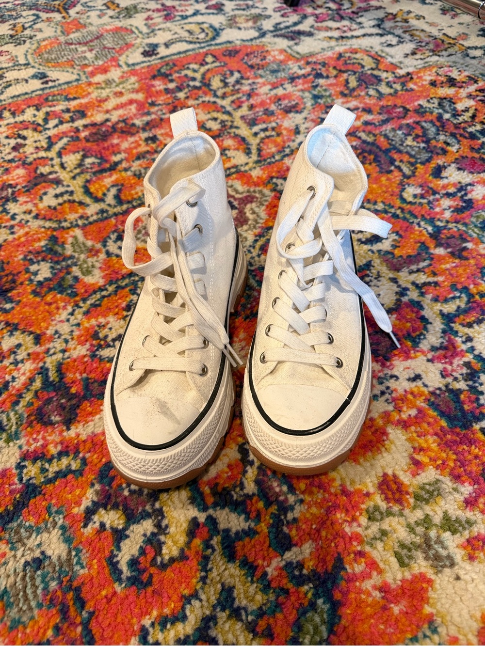 White High-Top Canvas Sneakers
